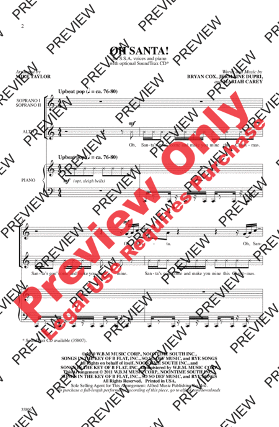 Oh Santa! Women's Choir scores gallery preview page 2