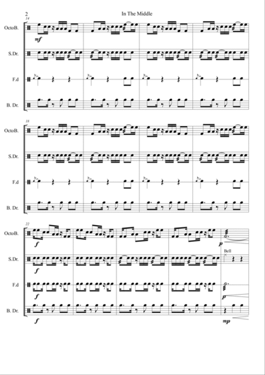 In the MIddle Percussion Ensemble scores gallery preview page 2
