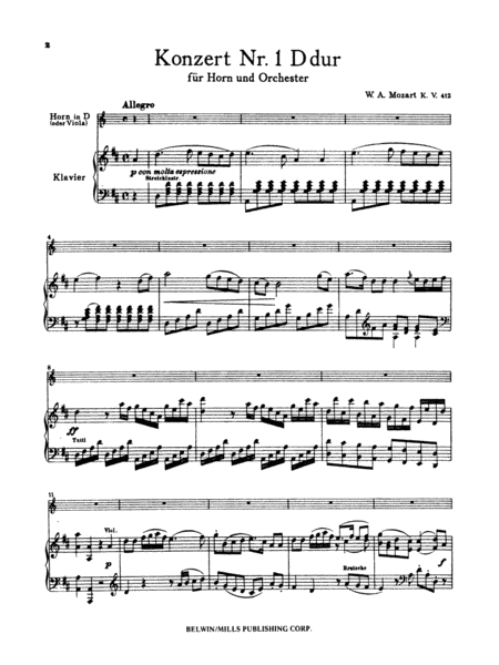 Horn Concerto No. 1, K. 412