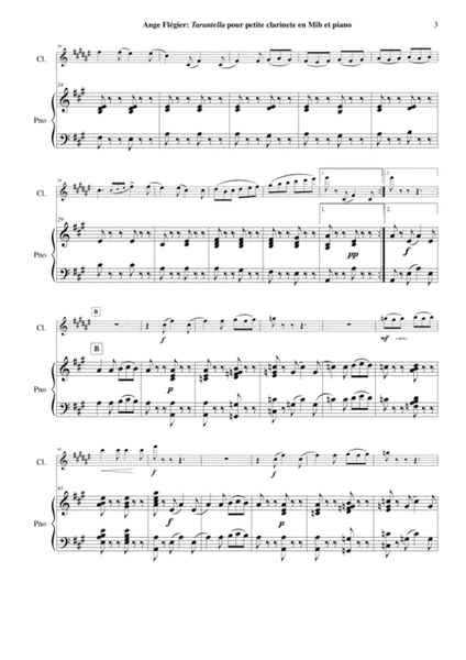 Ange Flégier: Tarantella for Eb clarinet and piano