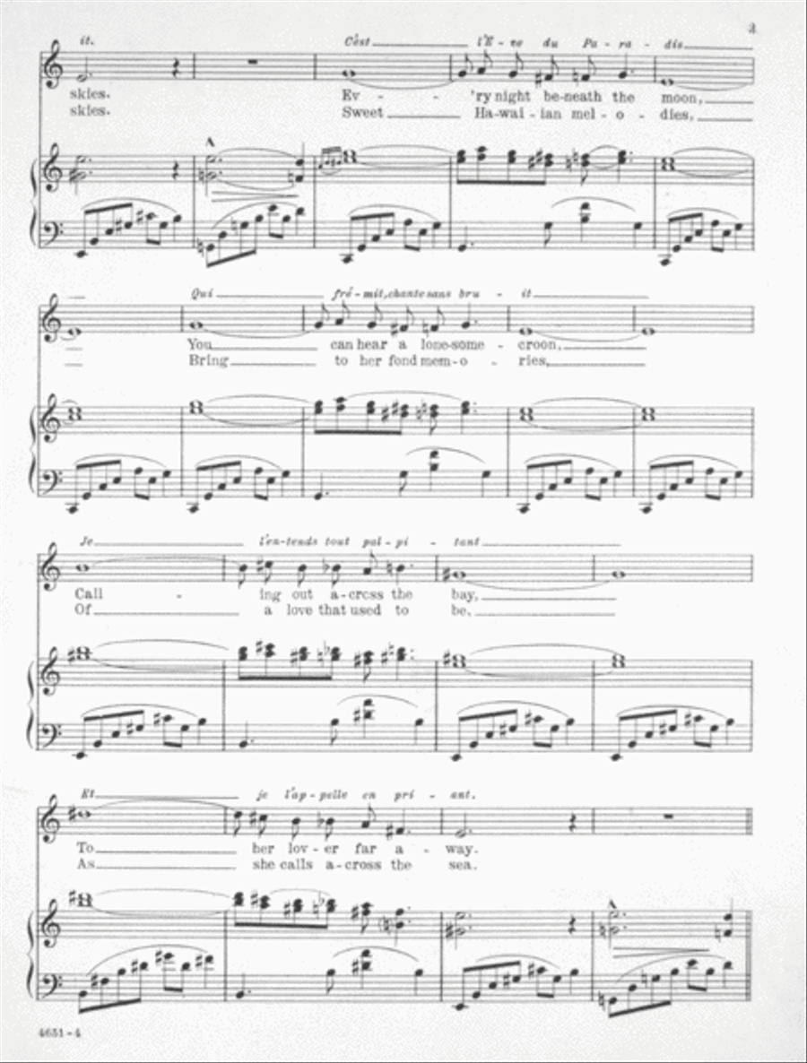 Underneath Hawaiian Skies. (Sous les cieux D'Hawai). Fox Trot Song Voice scores gallery preview page 3
