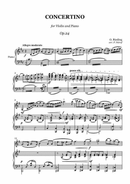 O. Rieding - Concertino Op.24 for Violin and Piano image number null