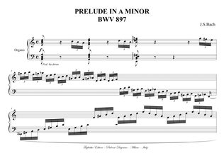 Book cover for PRELUDE IN A MINOR - BWV 897 - Arr. for Organ with pedal suggestion