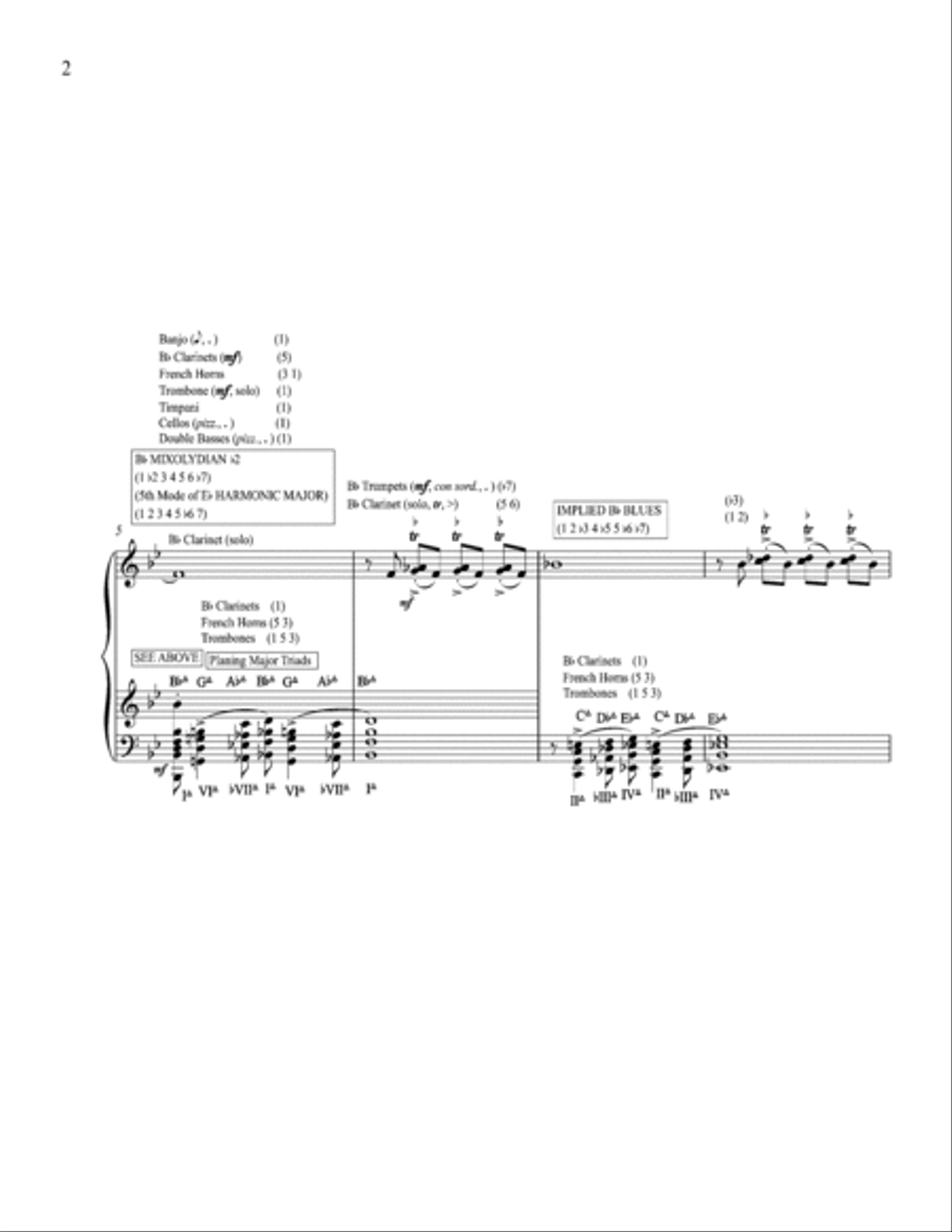 RHAPSODY IN BLUE Score Reduction and Analysis Full Orchestra scores gallery preview page 2