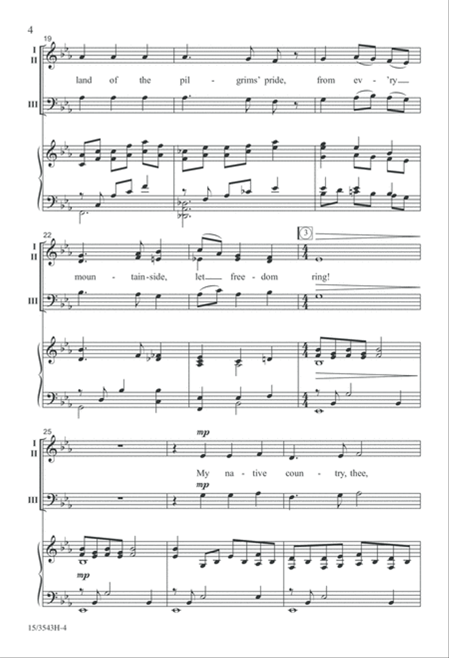 My Country, 'Tis of Thee 3-Part scores gallery preview page 4