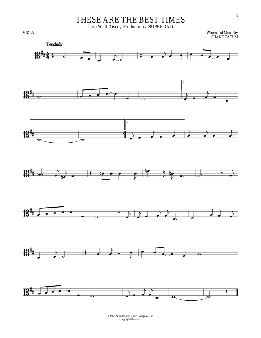 These Are The Best Times These Are The Best Times Viola Solo scores gallery preview page 1