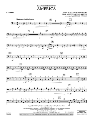 Book cover for America (from West Side Story) (arr. Vinson) - Bassoon