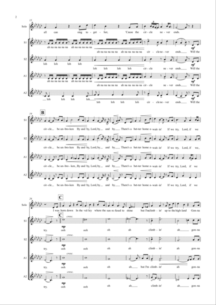 Will The Circle Be Unbroken SSAA scores gallery preview page 2