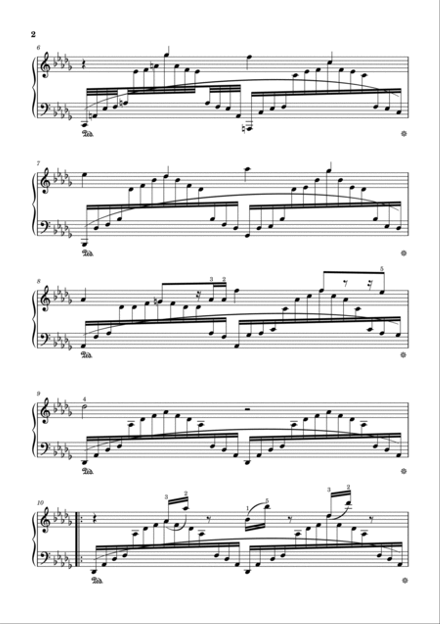 Trois Etudes de Concert No.3 Un Sospiro,Franz Liszt,Original Edition,S.144, No. 3,Piano Solo Piano Method scores gallery preview page 2