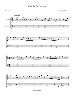 carolan's dream - violin and bassoon sheet music turlough'o carolan