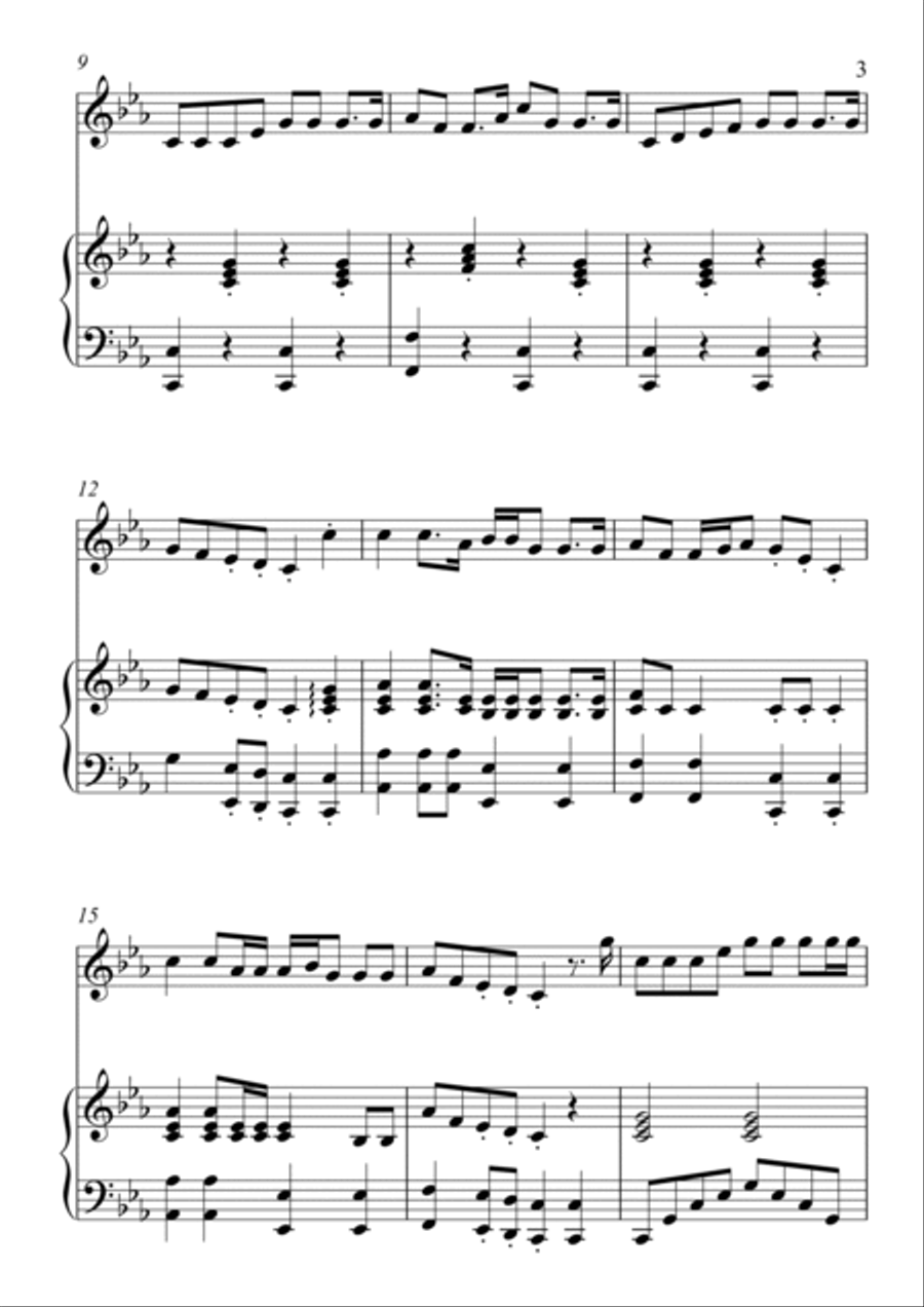 Soon May the Wellerman Come Sea Shanty - Piano and Violin duet String Duet scores gallery preview page 3