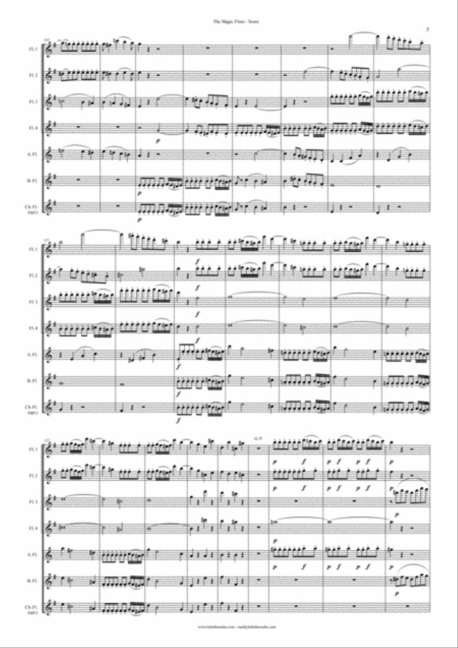 The Magic Flute - Overture for Flute Choir Flute Choir scores gallery preview page 6