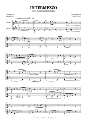Intermezzo from Cavalleria Rusticana for Clarinet Duet