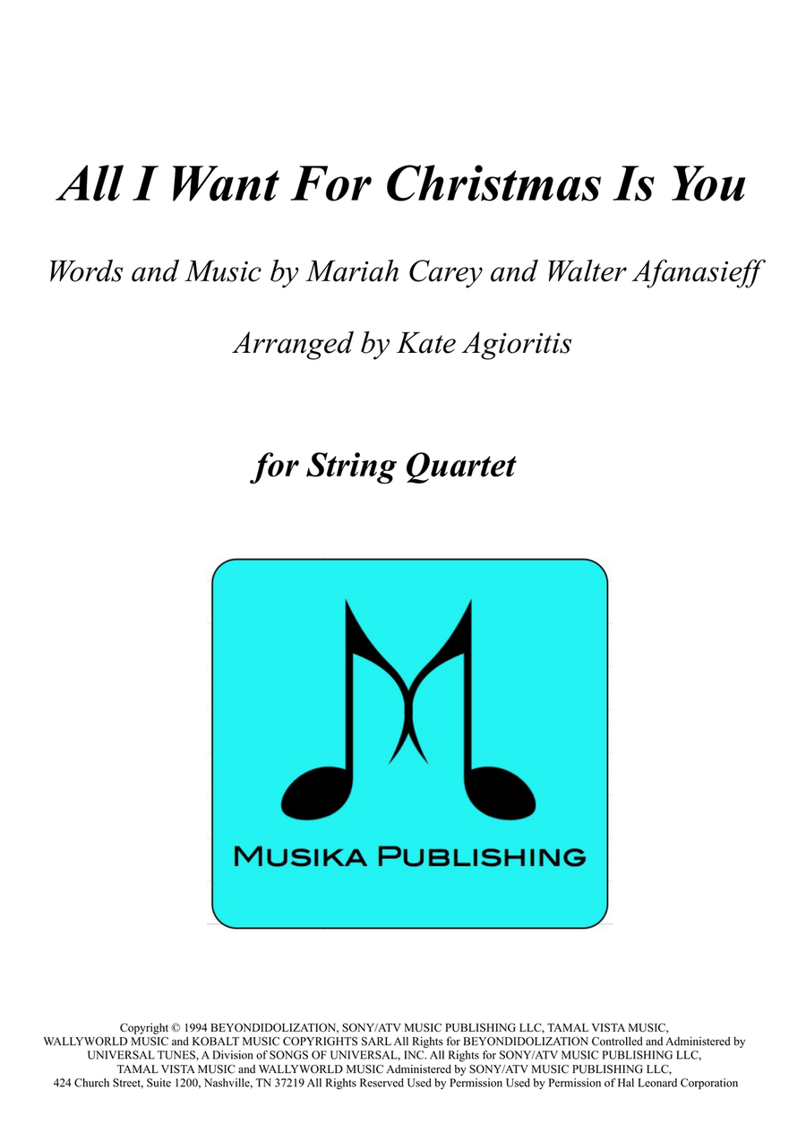 All I Want For Christmas Is You All I Want For Christmas Is You String Quartet scores gallery preview page 1