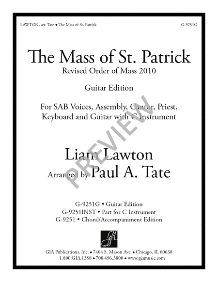 The Mass of St. Patrick - Guitar edition