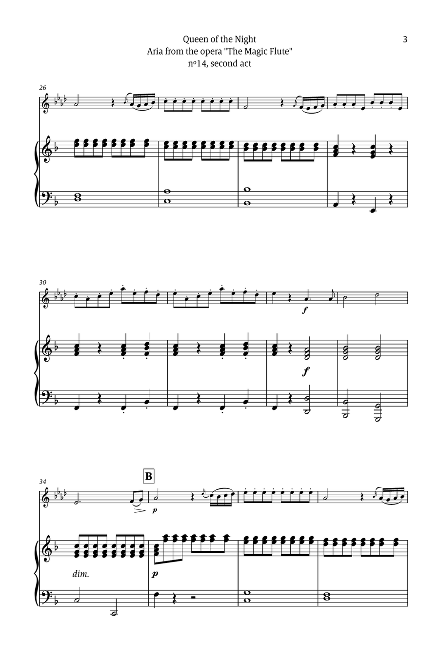 Queen of the Night - for solo clarinet in A (with piano) Chamber Music scores gallery preview page 3
