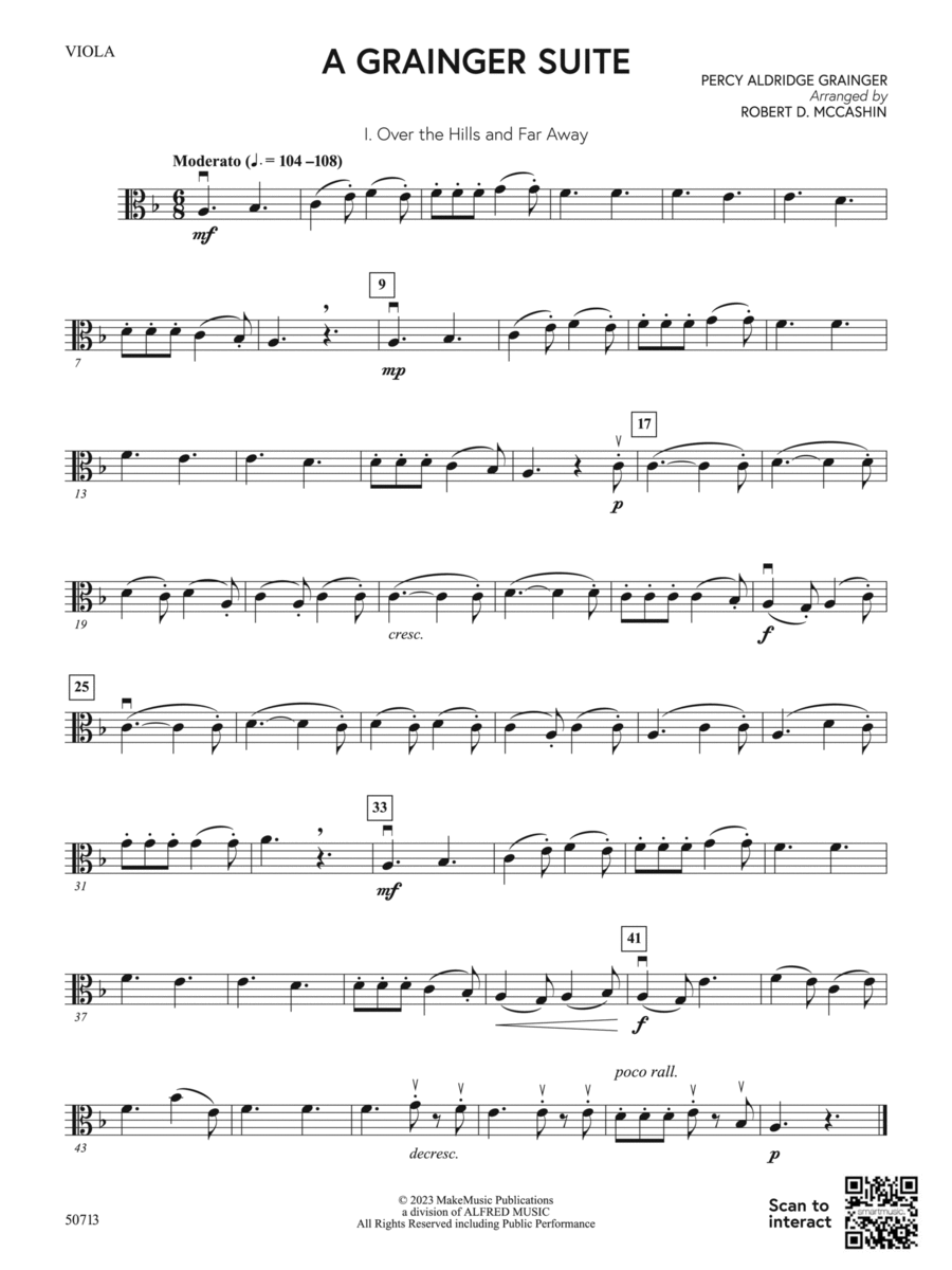 A Grainger Suite: Viola A Grainger Suite: Viola String Orchestra scores gallery preview page 1