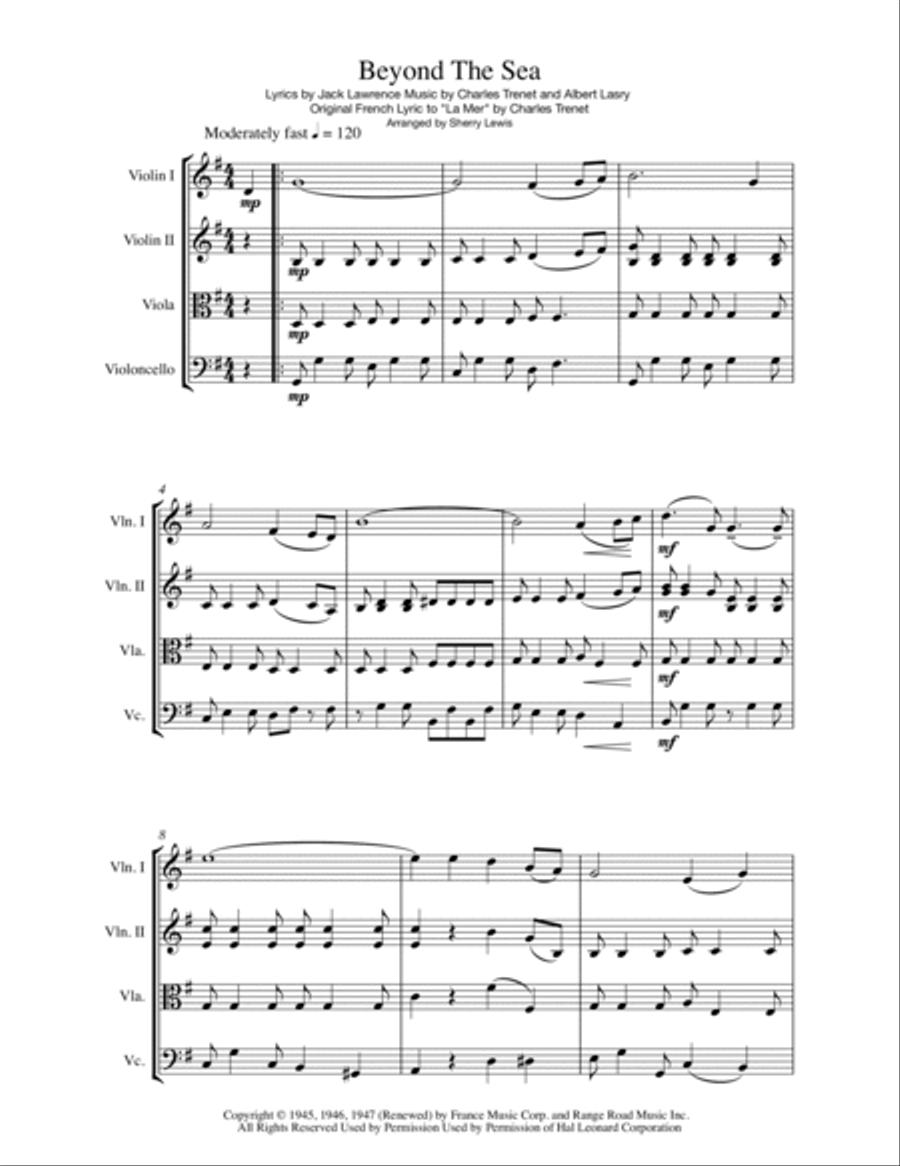 Beyond The Sea String Quartet scores gallery preview page 4