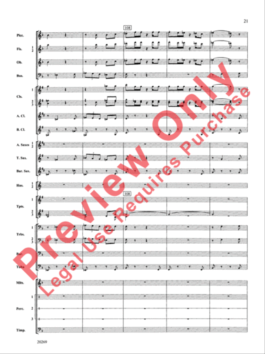 Night in the Tropics Concert Band scores gallery preview page 22