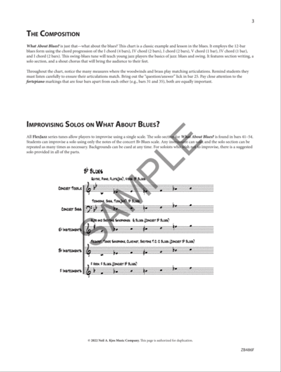 What About Blues? - Score Concert Band scores gallery preview page 4