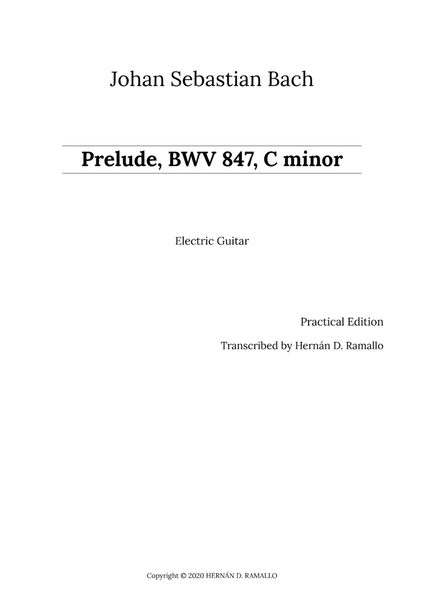 Johann Sebastian Bach: Prelude, BWV 847, in C minor (for electric guitar)
