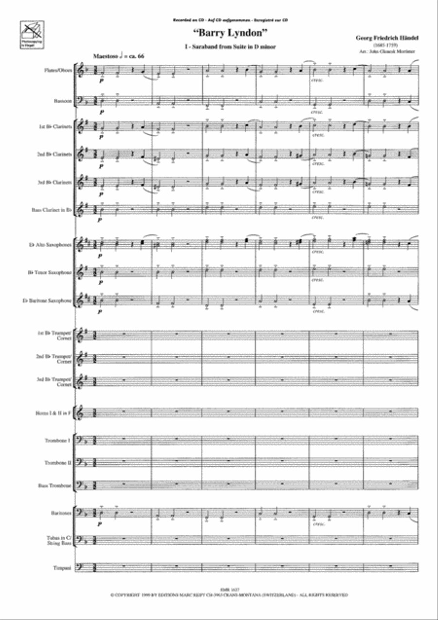 Barry Lyndon Concert Band scores gallery preview page 4