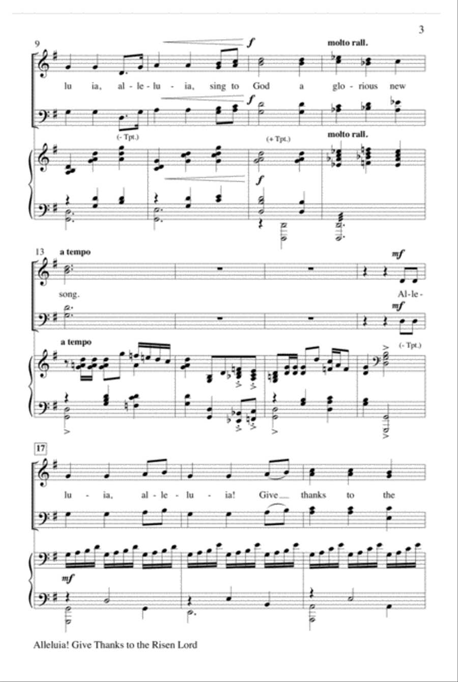 Alleluia! Give Thanks to the Risen Lord 4-Part scores gallery preview page 3