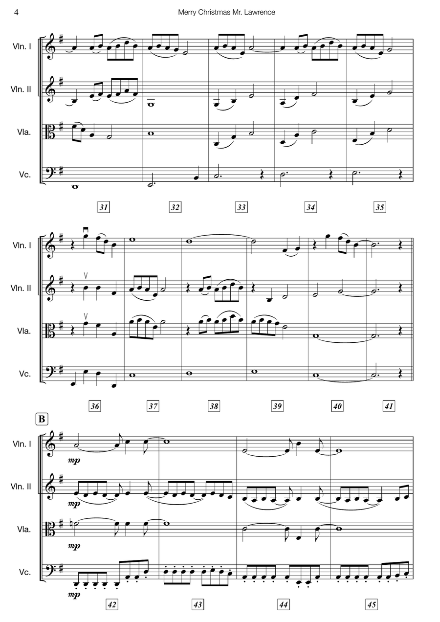 Merry Christmas Mr. Lawrence String Orchestra scores gallery preview page 5