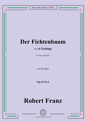 Book cover for Franz-Der Fichtenbaum,in D flat Major,Op.16 No.3