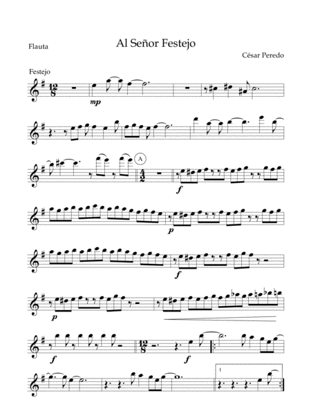 Al señor festejo for flute and jazz combo - jazz afroperuano - Op 17 image number null