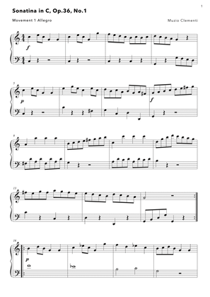 Sonatina in C major Op36 No1 - Movement 1 : Allegro