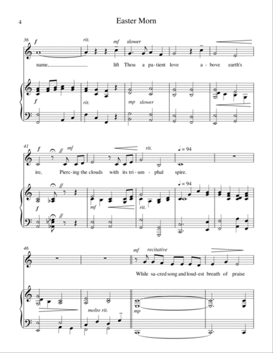 Easter Morn medium low voice Low Voice scores gallery preview page 5