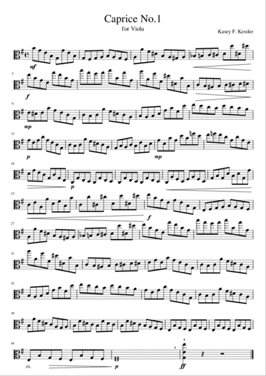 Caprice No.1 Caprice No.1 Viola Solo scores gallery preview page 1