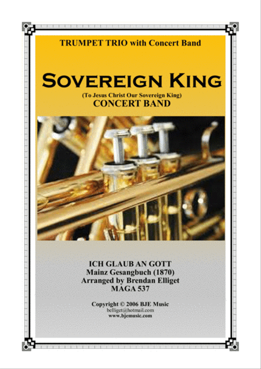 Sovereign King - Trumpet Trio and Concert Band Score and Parts PDF Concert Band scores gallery preview page 1
