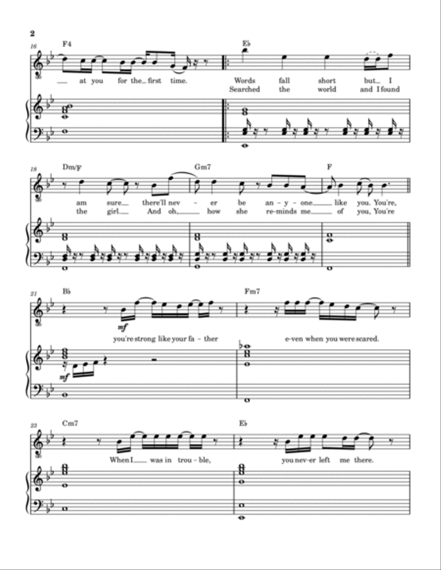 Unsung Hero Piano, Vocal, Guitar scores gallery preview page 3