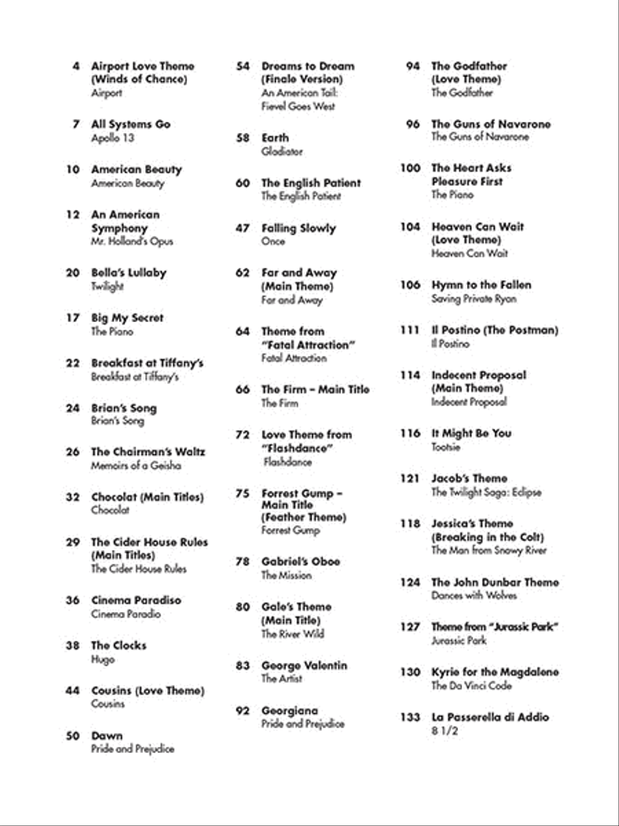 The Best Movie Themes Ever Piano Solo scores gallery preview page 2
