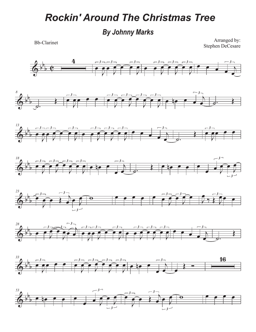 Rockin' Around The Christmas Tree B-Flat Clarinet scores gallery preview page 5