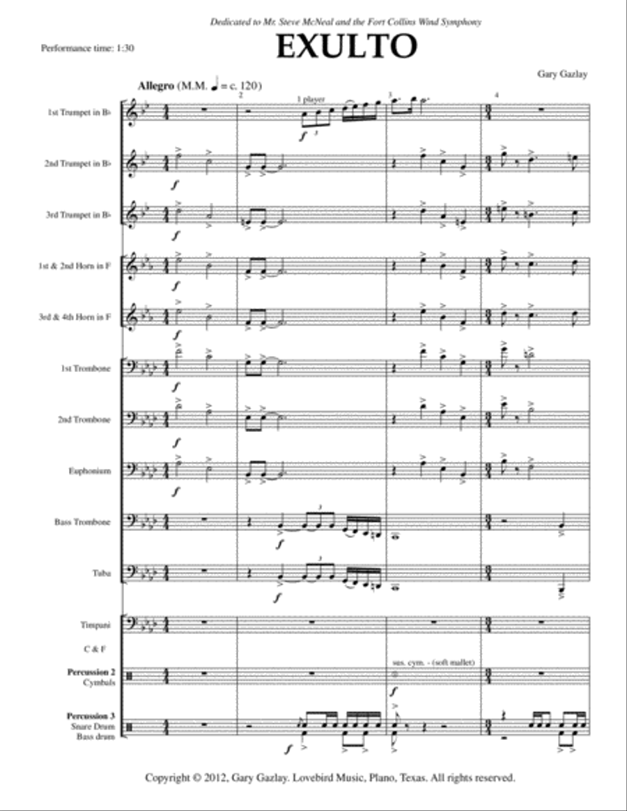 Exulto Exulto Brass Ensemble scores gallery preview page 2