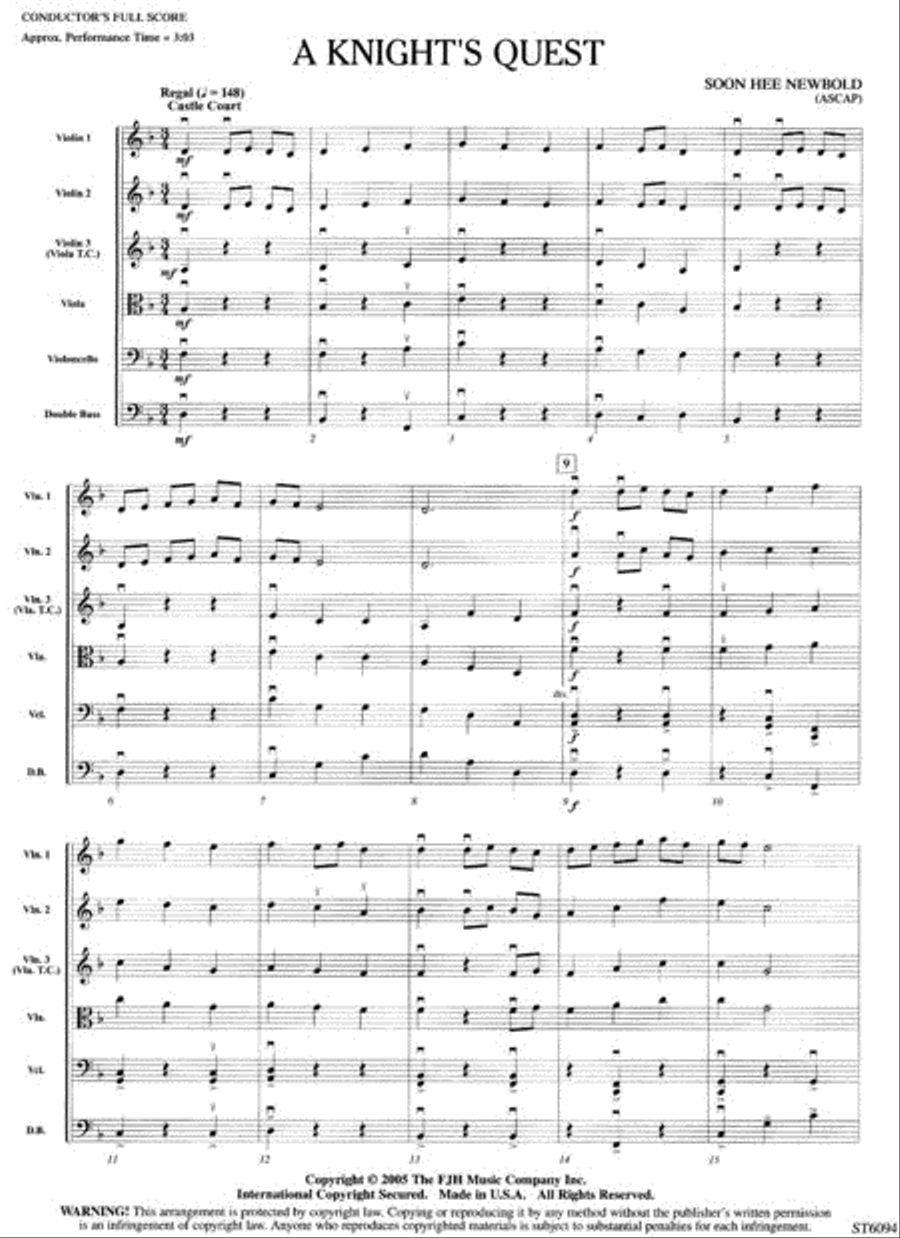 A Knight's Quest A Knight's Quest String Orchestra scores gallery preview page 2