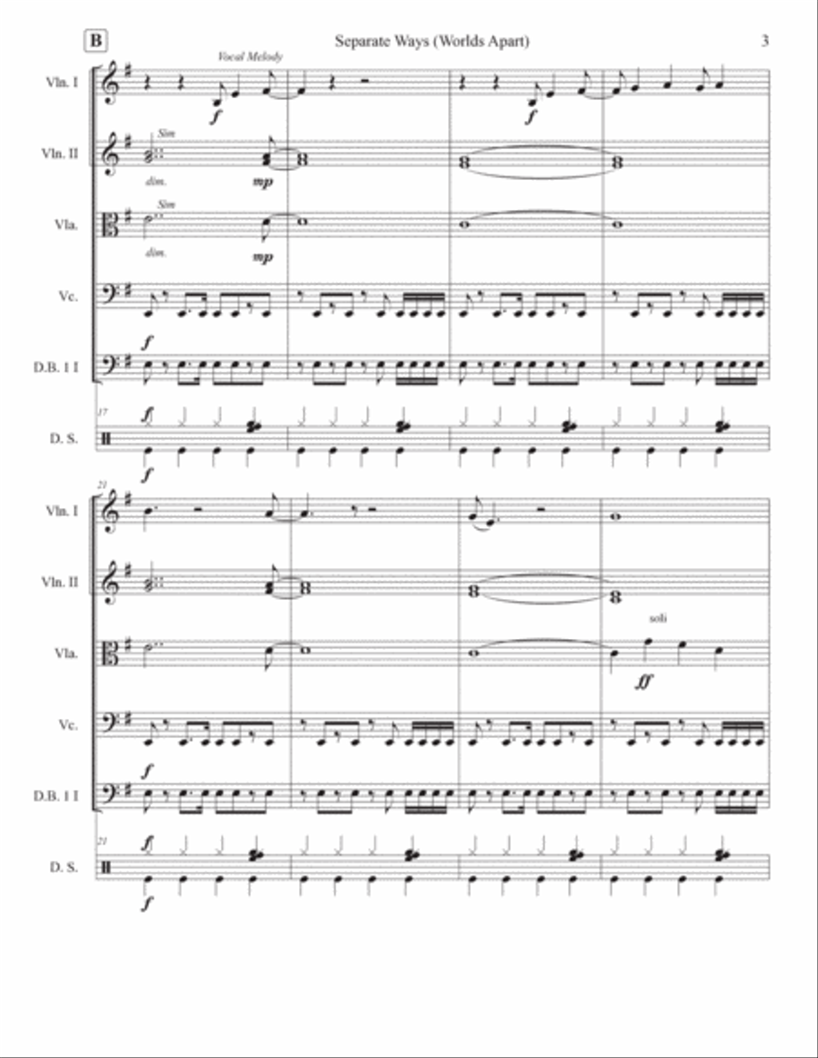 Separate Ways (worlds Apart) String Orchestra scores gallery preview page 3