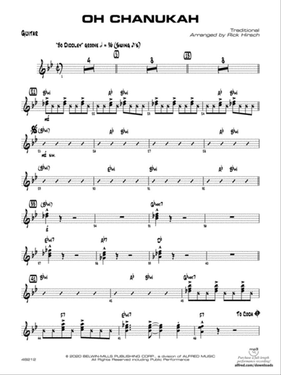 Oh Chanukah: Guitar Jazz Ensemble scores gallery preview page 1
