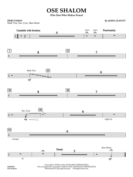 Ose Shalom (The One Who Makes Peace) - Percussion