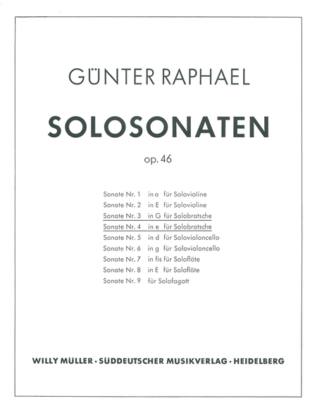 Zwei Solosonaten (1940/1946) G major, e minor, Op. 46,3/46,4