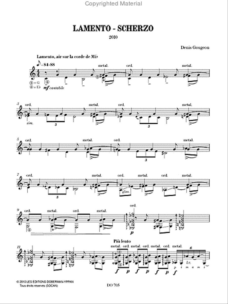 Lamento - Scherzo Classical Guitar scores gallery preview page 2