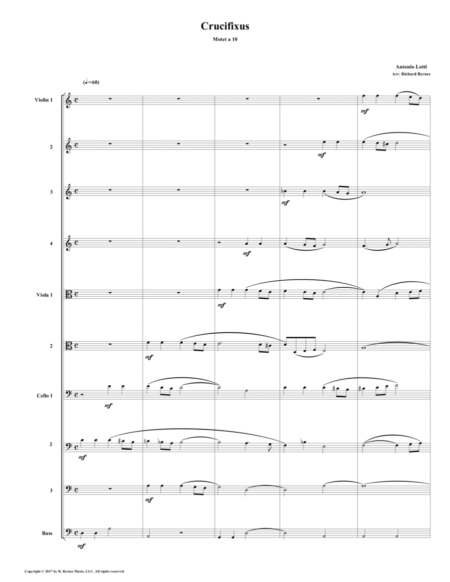 Crucifixus a 10 by Antonio Lotti (String Orchestra) String Orchestra scores gallery preview page 1