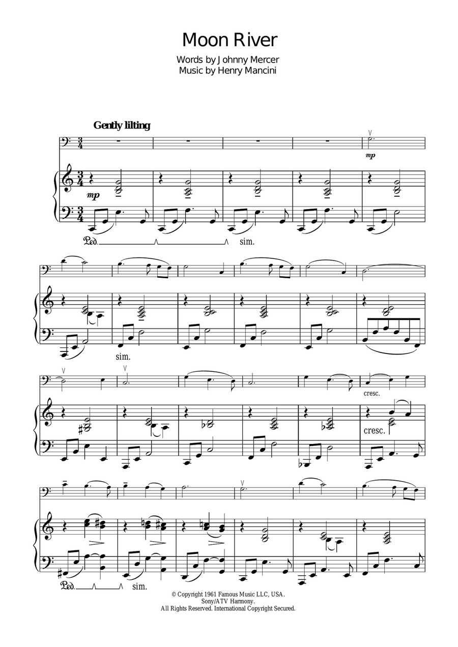 Moon River Piano scores gallery preview page 1