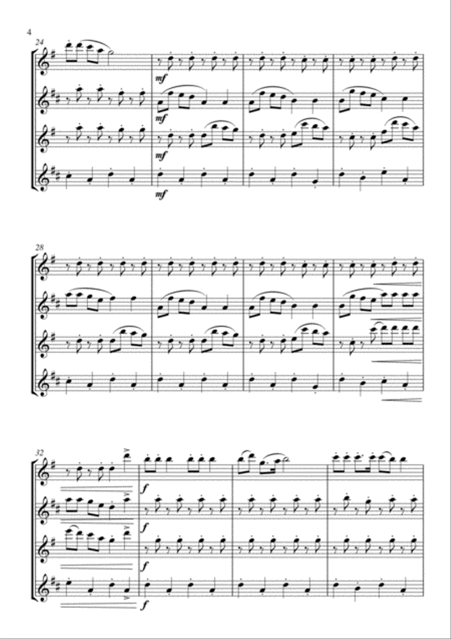 Suite natalizia (raccolta di brani celebri di Natale) Woodwind Quartet scores gallery preview page 5