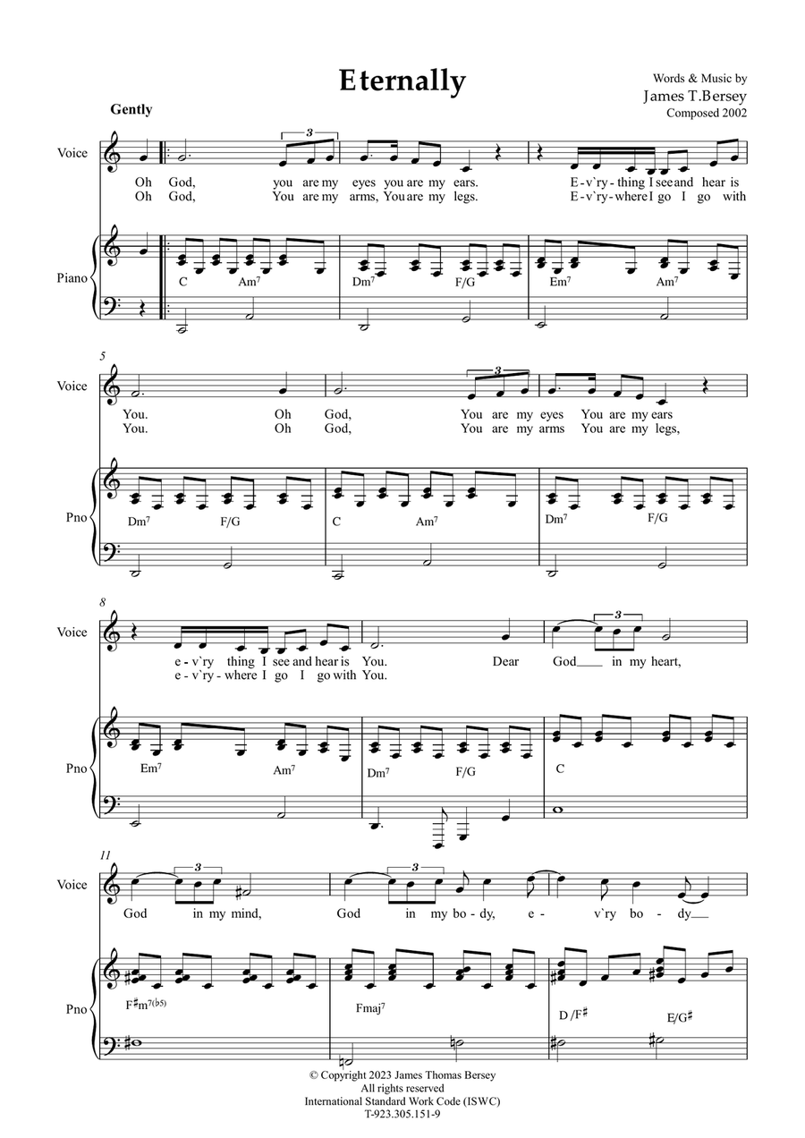 Eternally (communion hymn) Piano, Vocal scores gallery preview page 3