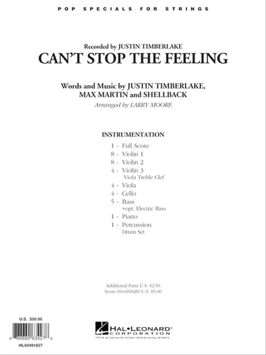 Can't Stop the Feeling String Orchestra scores gallery preview page 9