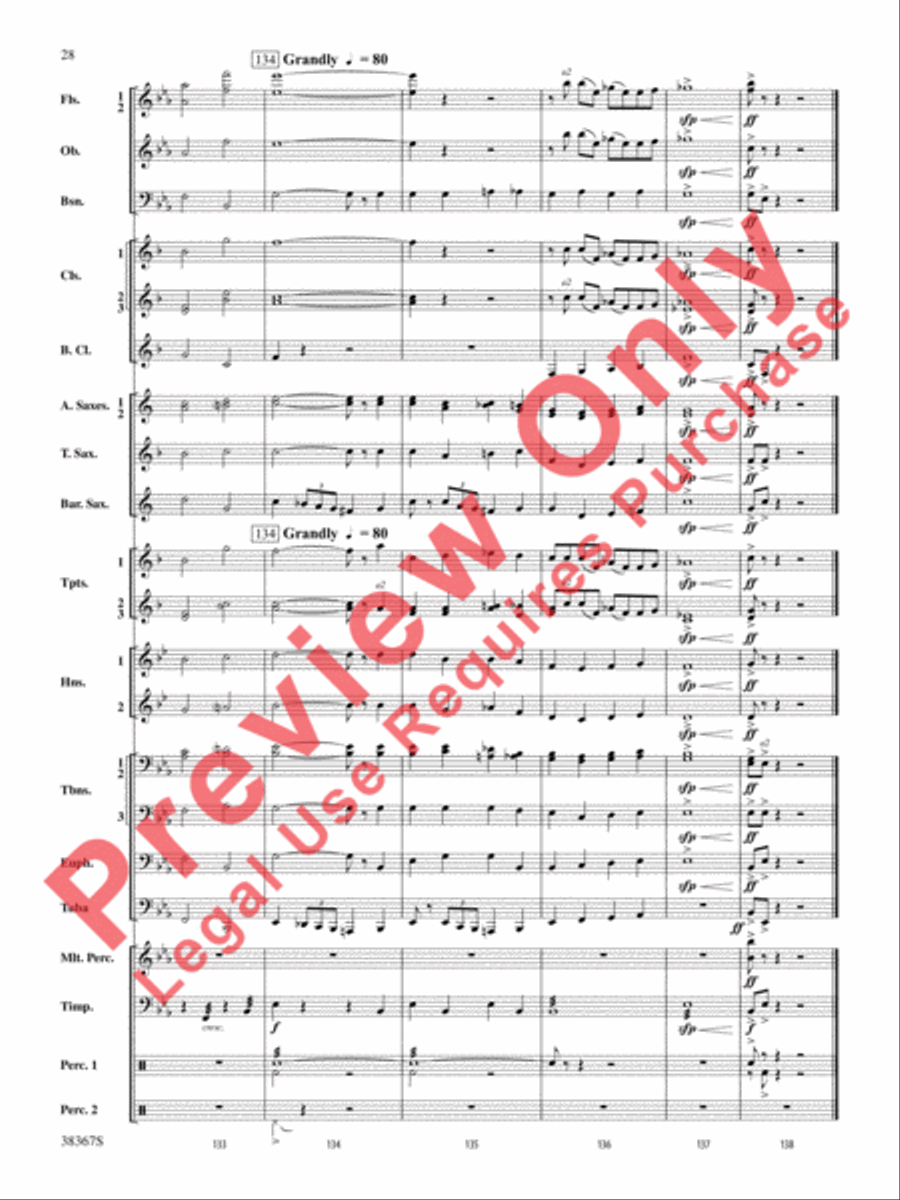 Highlights from Porgy and Bess Concert Band scores gallery preview page 29
